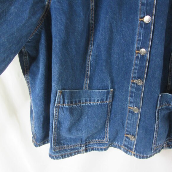 Ava & Viv Denim Shacket Blue Denim Barn Jacket Shirt Midweight Size 3X NWT - Picture 3 of 9